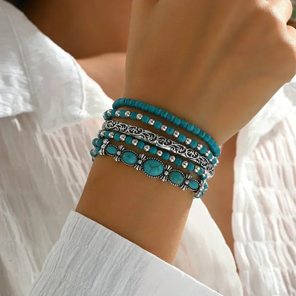 Sidonia | Artisan Turquoise Stack Bracelet Set