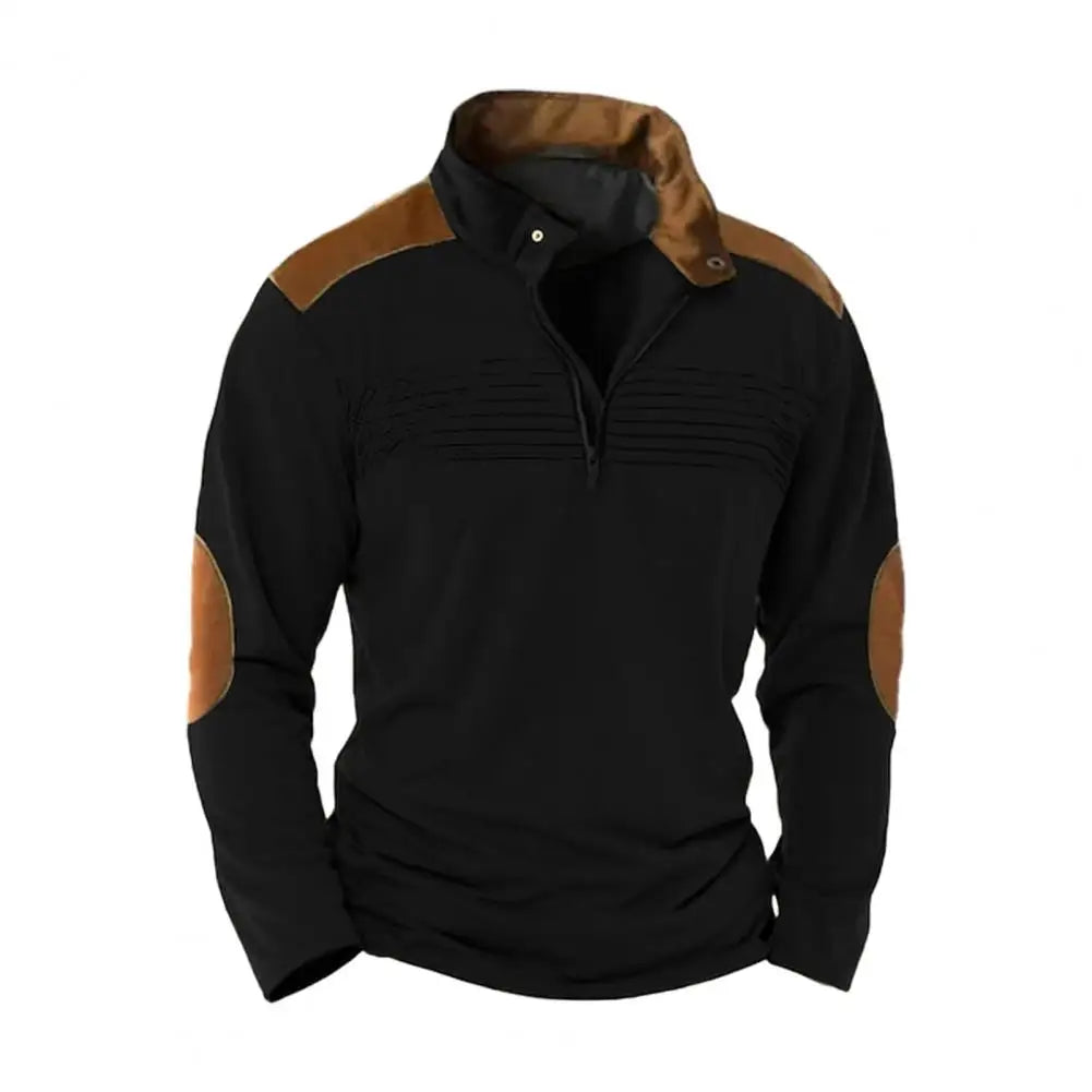 Fenric | Contrast Patch Quarter Zip Pullover
