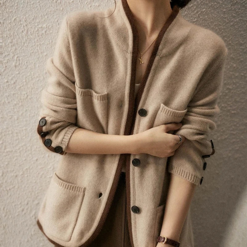 Kerith | Elegant Contrast Edge Cardigan
