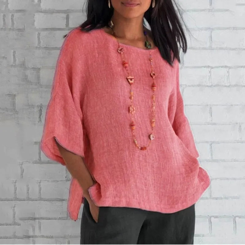 Rivella | Textured Oversized Tunic Blouse