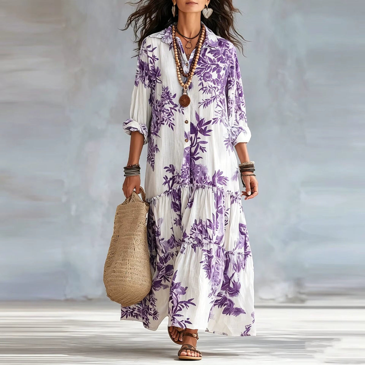 Dovina | Breezy Botanical Maxi Dress