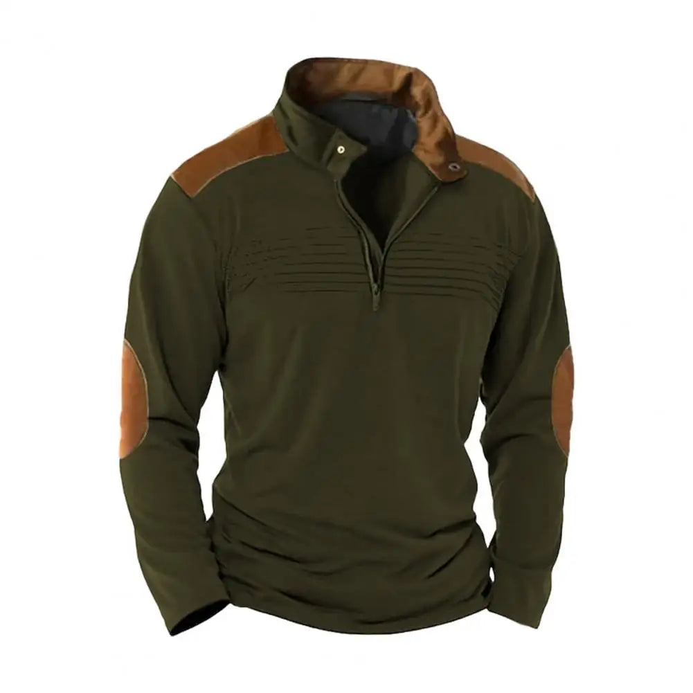 Fenric | Contrast Patch Quarter Zip Pullover