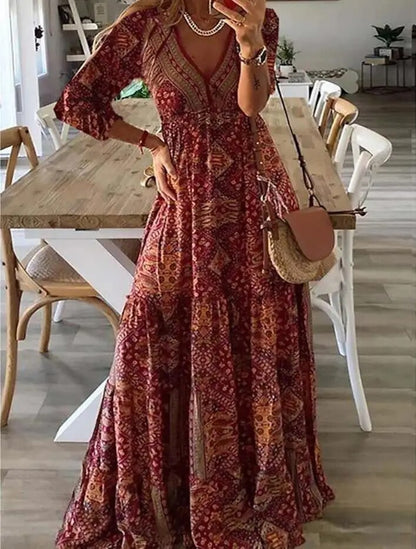 Ysoria | Bohemian Printed Maxi Dress