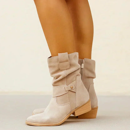 Zorielle | Classic Suede Mid Calf Boots