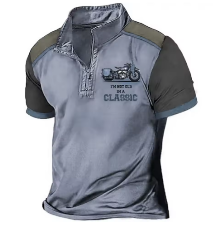 Tavrex | Vintage Zip Neck Graphic T Shirt