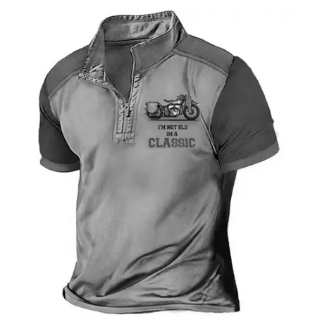 Tavrex | Vintage Zip Neck Graphic T Shirt