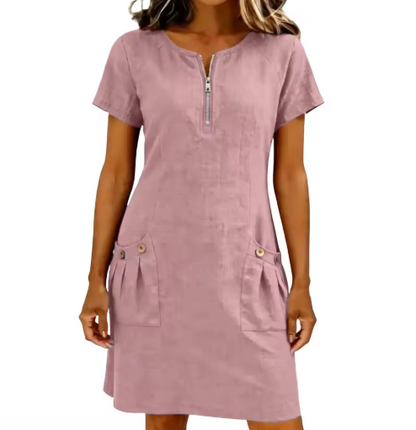 Rosalyn | Short Sleeve Pocket Front Dress