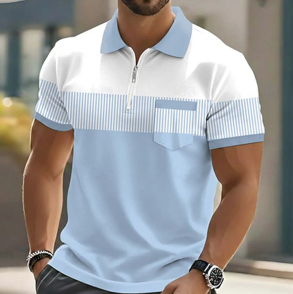 Tristan | Striped Pocket Polo Shirt