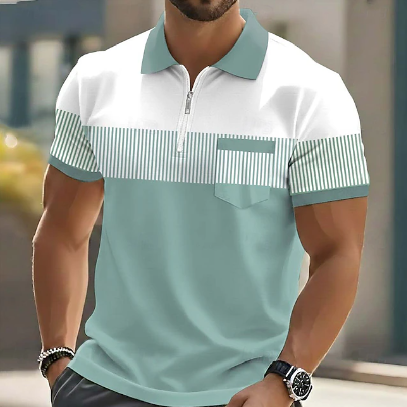 Tristan | Striped Pocket Polo Shirt