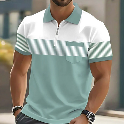 Tristan | Striped Pocket Polo Shirt