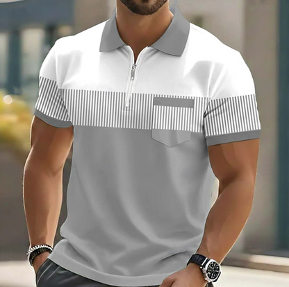 Tristan | Striped Pocket Polo Shirt
