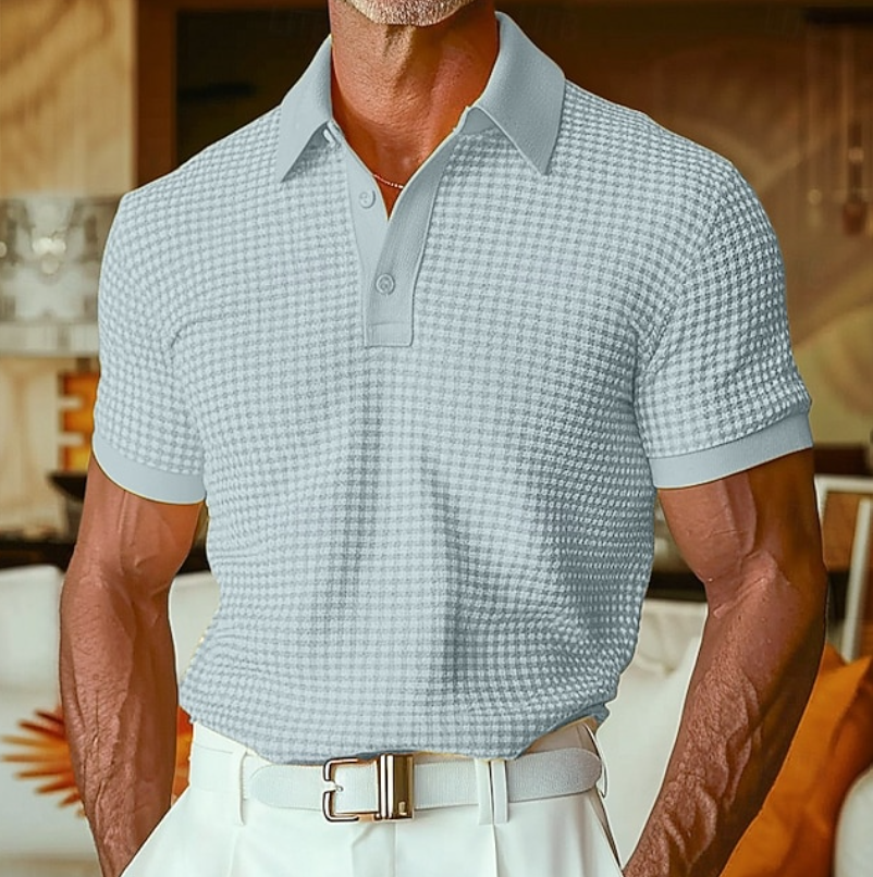 Kieran | Textured Knit Polo Shirt
