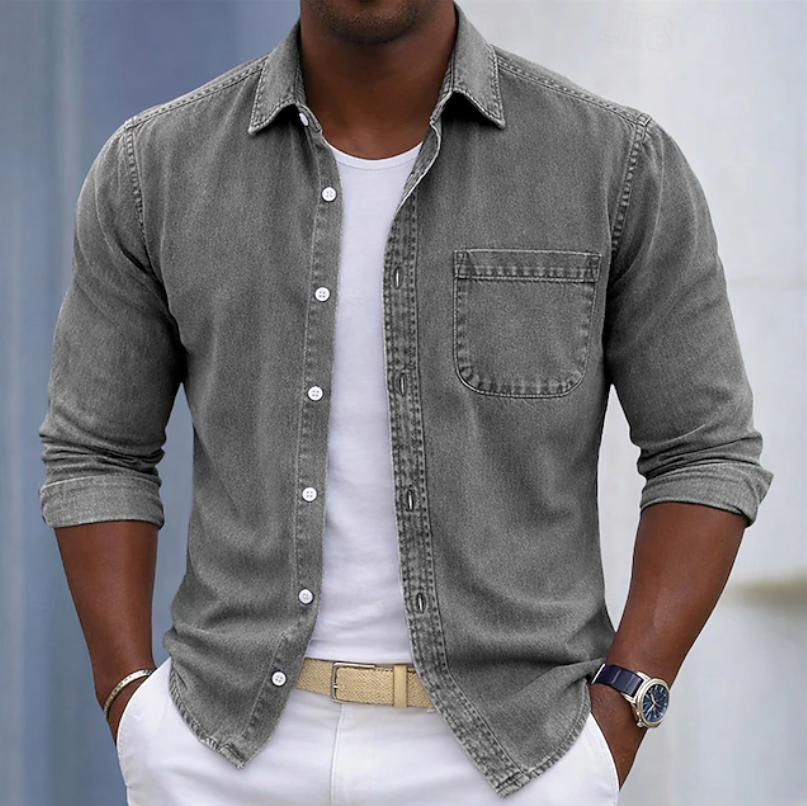 Bastian | Casual Denim Look Shirt