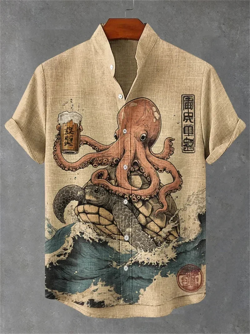 Jorren | Japanese Inspired Graphic Button Shirt