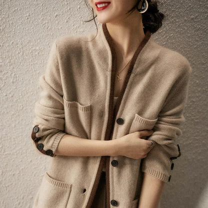 Kerith | Elegant Contrast Edge Cardigan
