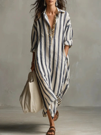 Coralyn | Oversized Button Front Maxi Dress