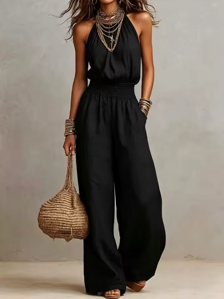 Isalyn | Elegant Smocked Waist Jumpsuit