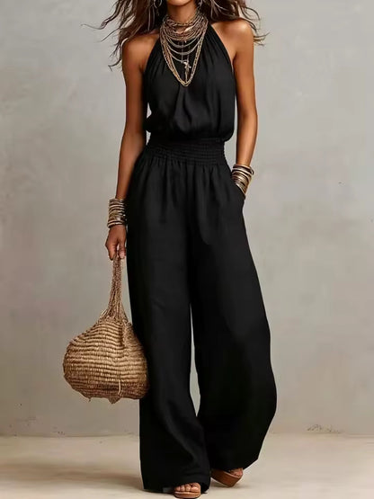 Isalyn | Elegant Smocked Waist Jumpsuit