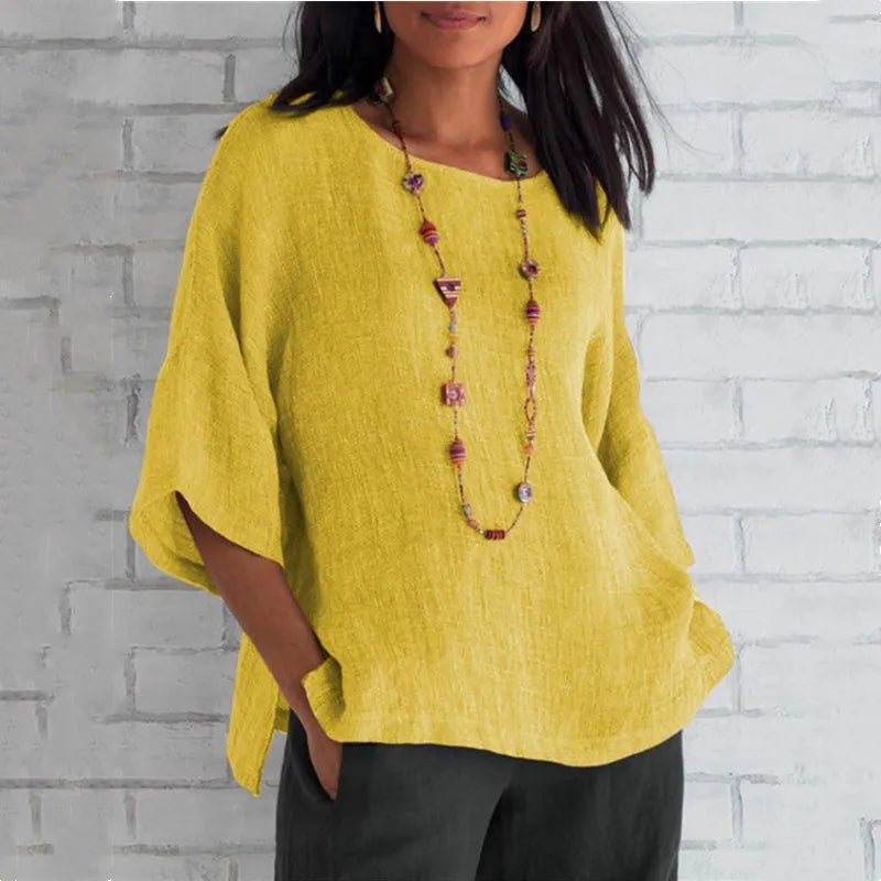 Rivella | Textured Oversized Tunic Blouse