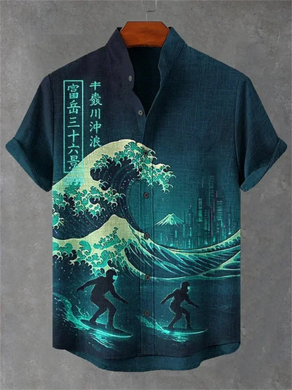 Jorren | Japanese Inspired Graphic Button Shirt