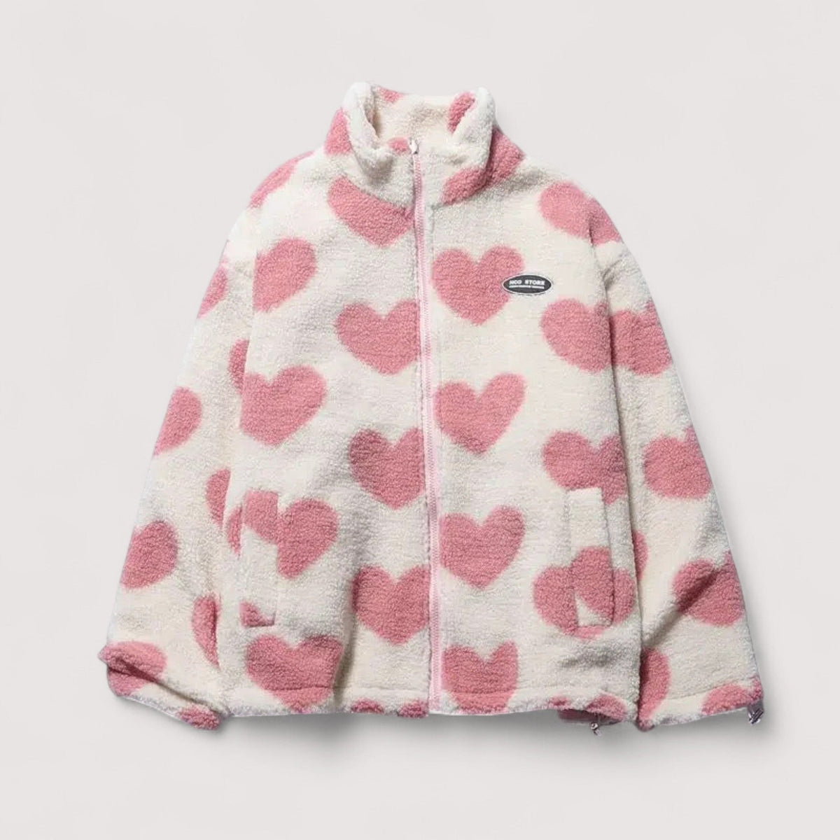 Linetta | Reversible Heart Sherpa Jacket