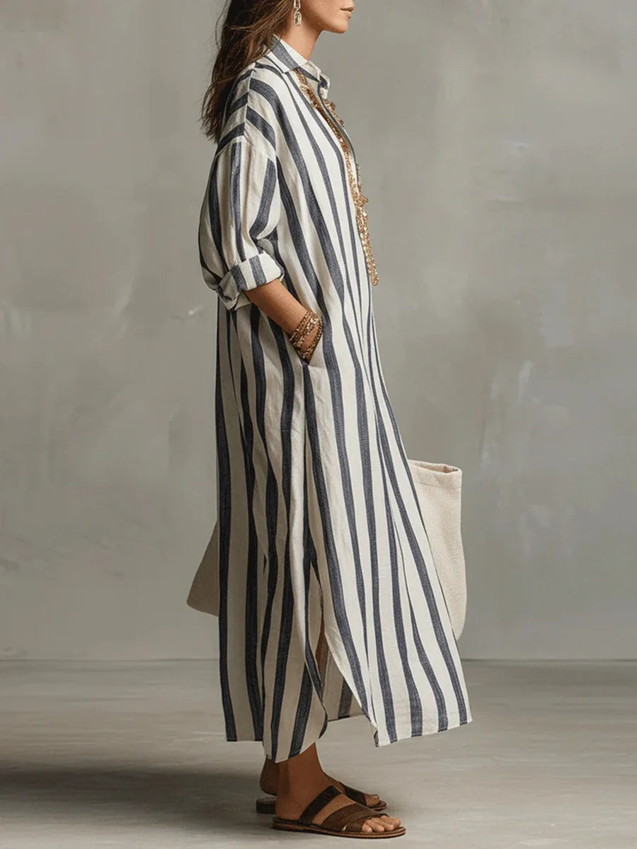 Coralyn | Oversized Button Front Maxi Dress