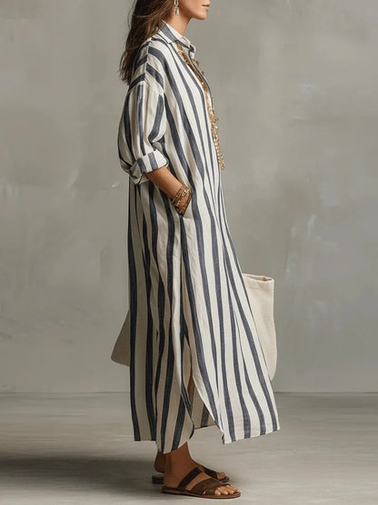 Coralyn | Oversized Button Front Maxi Dress
