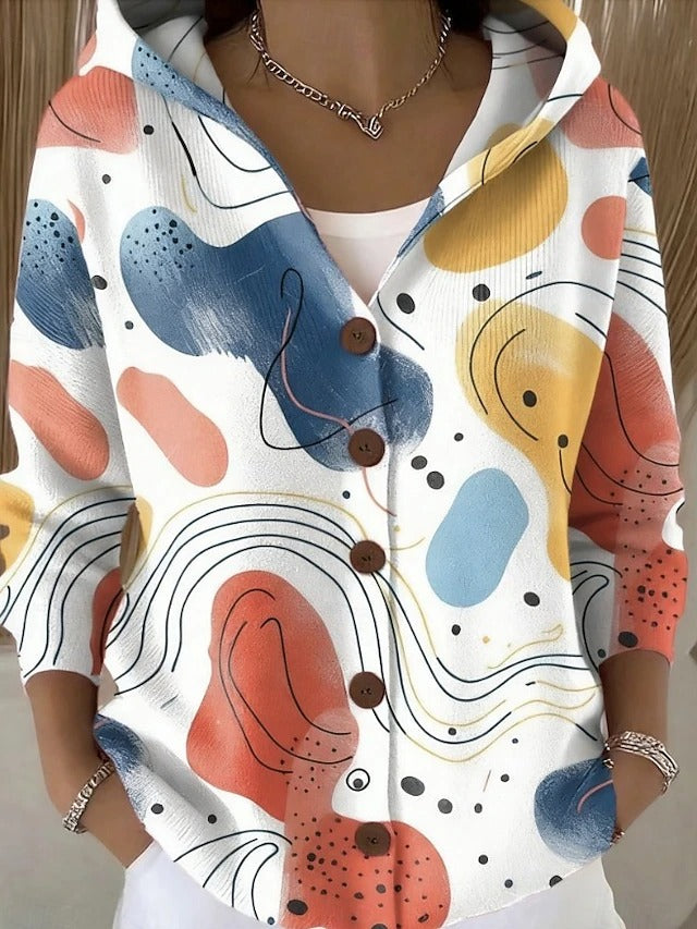 Willora | Artistic Hooded Knit Cardigan