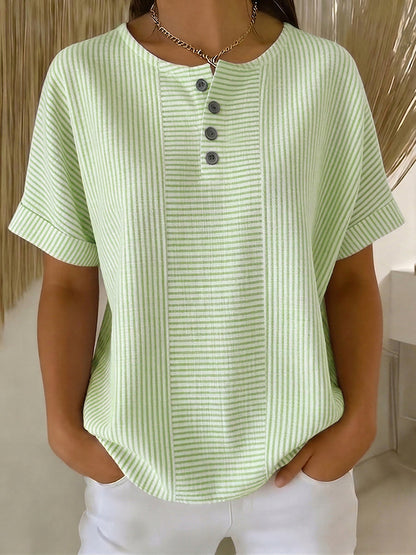 Nyra | Relaxed Fit Button Neck Blouse