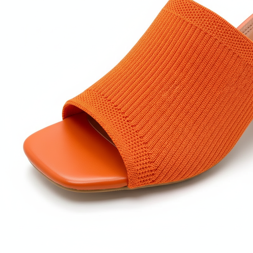 Solviera | Textured Block Heel Slide Sandals