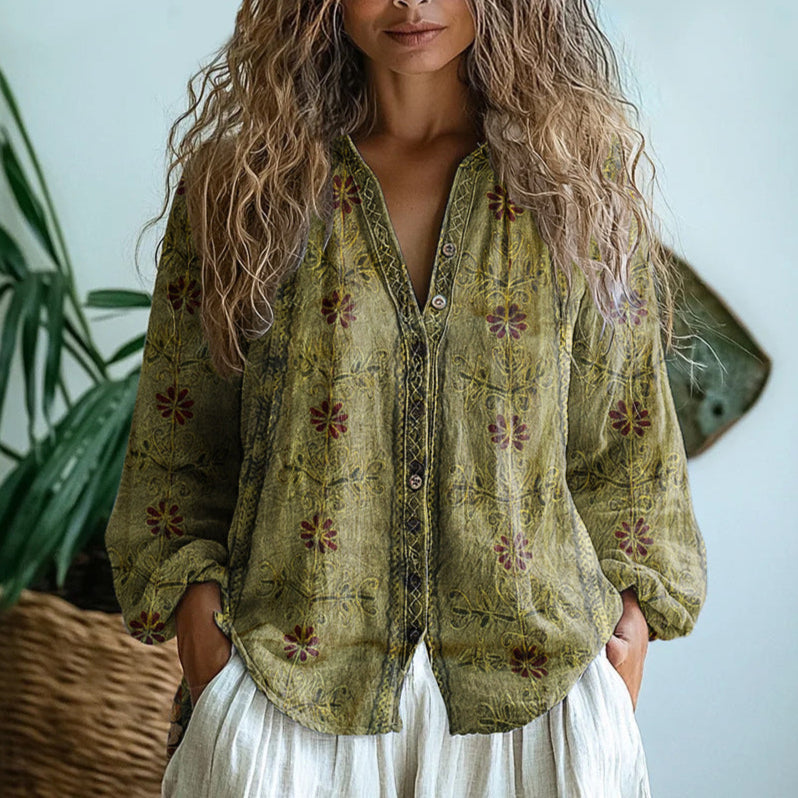 Maelis | Nature Print Relaxed Blouse