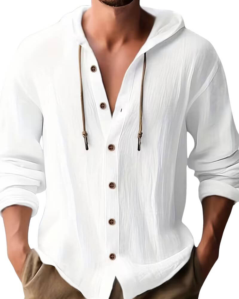 Caspian | Relaxed Fit Drawstring Hooded Shirt
