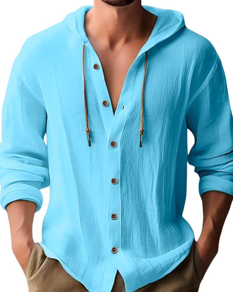 Caspian | Relaxed Fit Drawstring Hooded Shirt