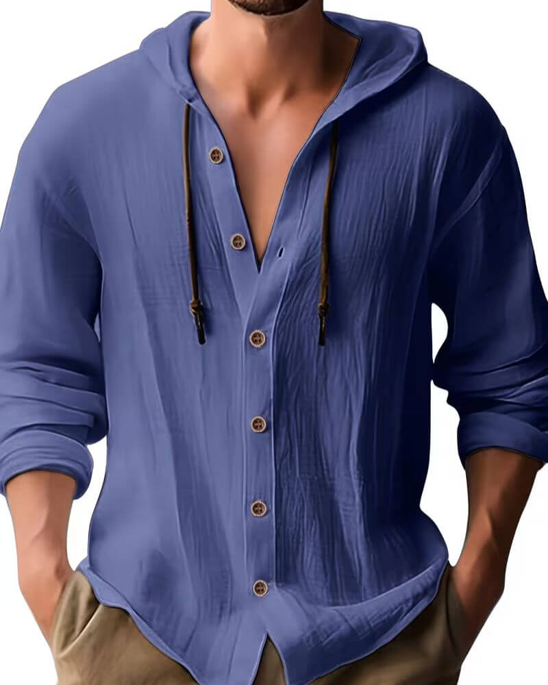 Caspian | Relaxed Fit Drawstring Hooded Shirt