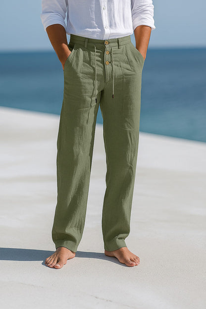 Drayton | Relaxed Fit Linen Blend Trousers
