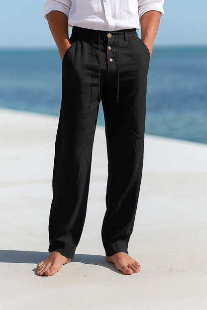 Drayton | Relaxed Fit Linen Blend Trousers