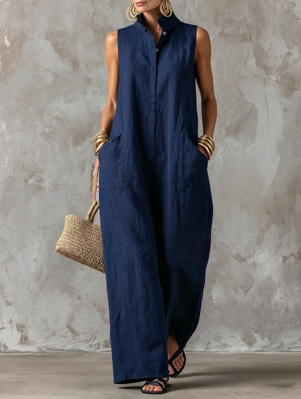 Everine | Relaxed Pocket Wide Leg Jumpsuit