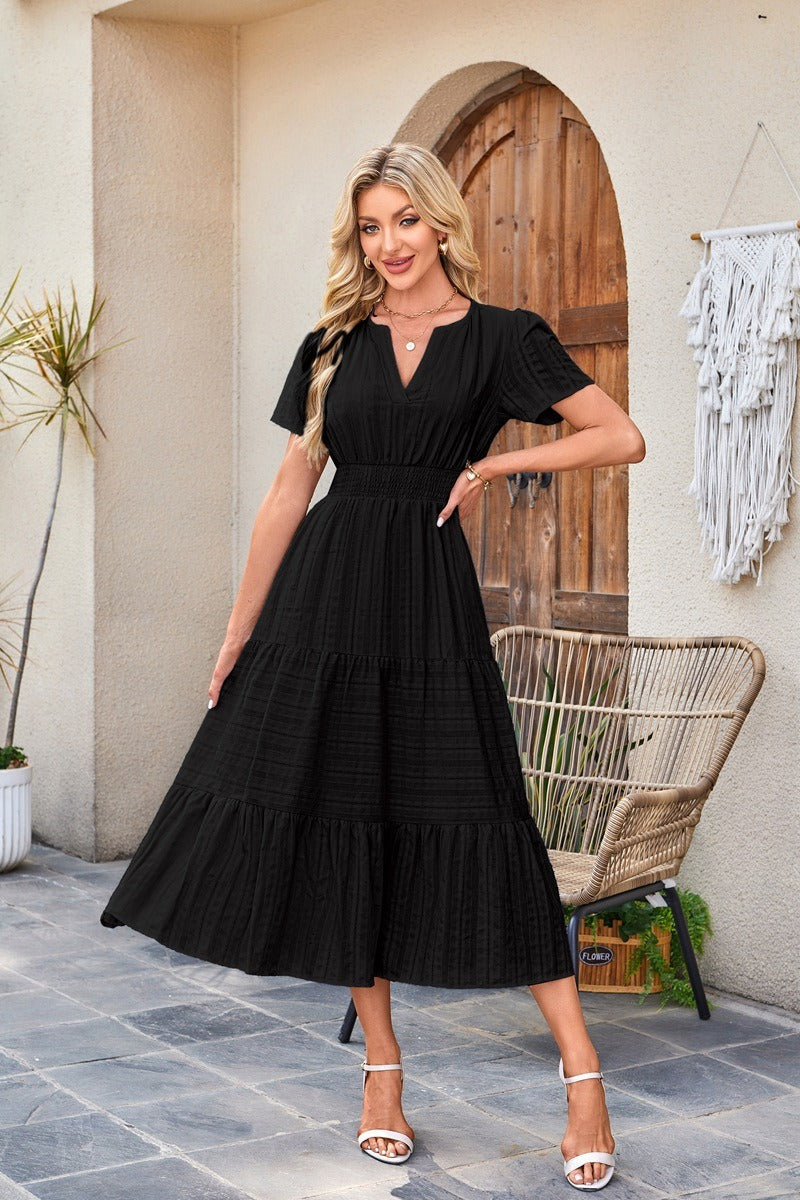 Gisella | Textured Tiered Pocket Midi Dress