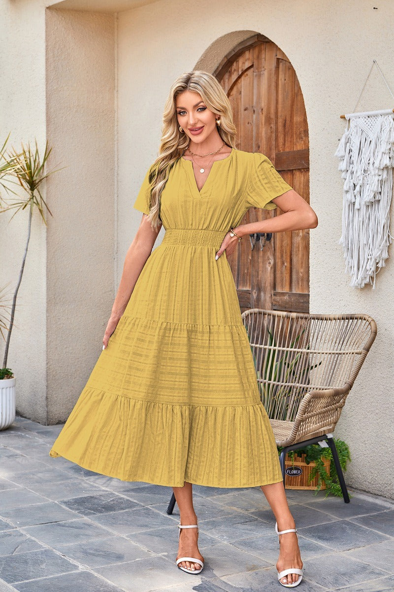 Gisella | Textured Tiered Pocket Midi Dress