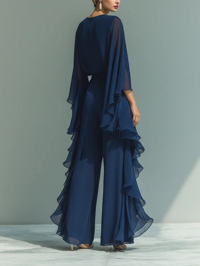 Avanelle | Layered Chiffon Evening Jumpsuit