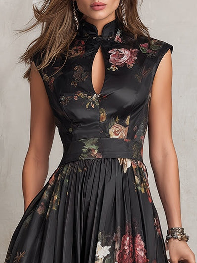 Odeline | Graceful Floral A Line Maxi Dress