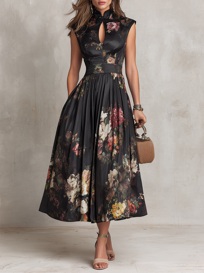 Odeline | Graceful Floral A Line Maxi Dress