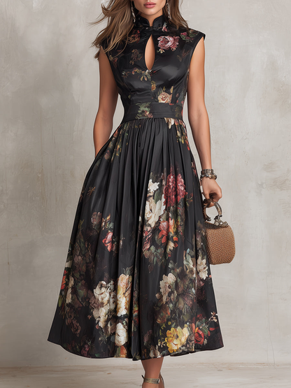 Odeline | Graceful Floral A Line Maxi Dress