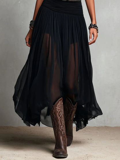Galilea | Elegant Sheer Overlay Maxi Dress