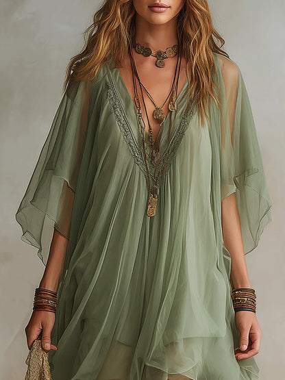 Delphinia | Airy Bohemian Mini Dress