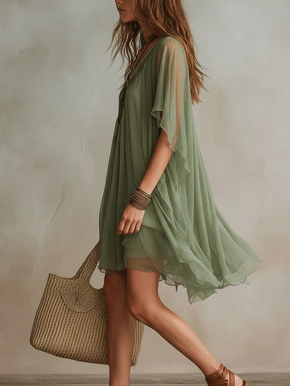 Delphinia | Airy Bohemian Mini Dress