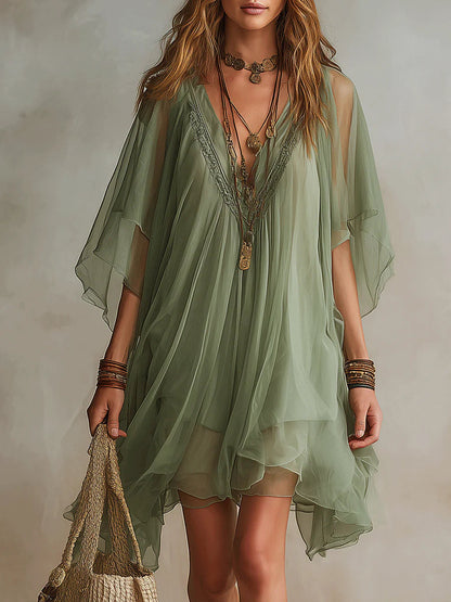 Delphinia | Airy Bohemian Mini Dress