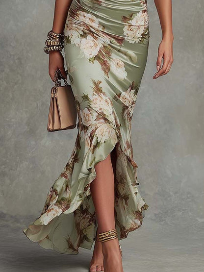 Rosalie | Ruffle Hem Floral Maxi Dress