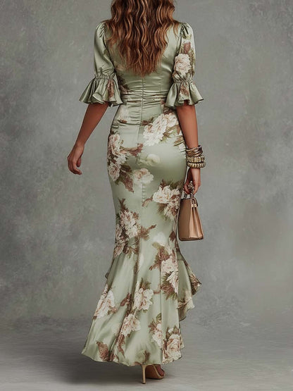 Rosalie | Ruffle Hem Floral Maxi Dress