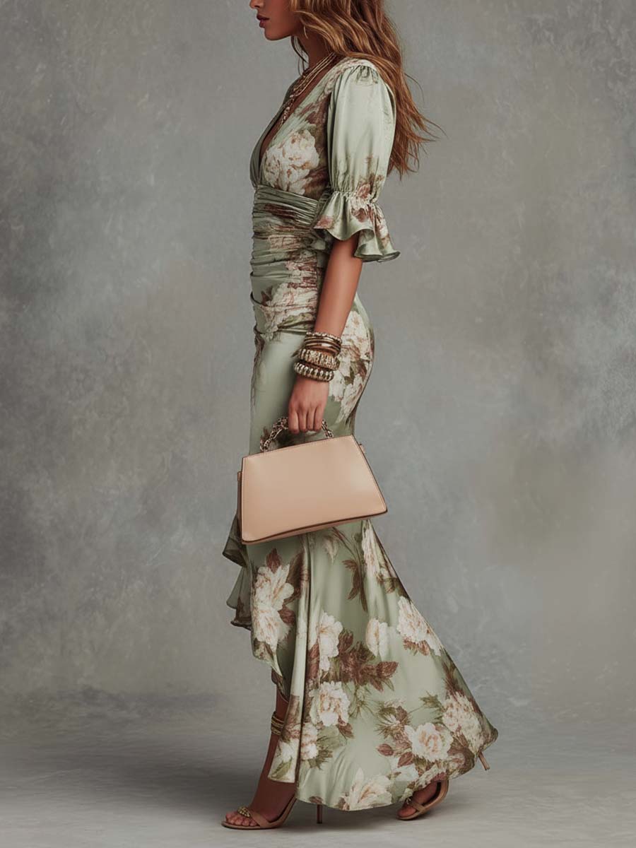 Rosalie | Ruffle Hem Floral Maxi Dress